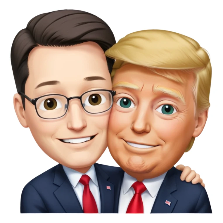 Pierre Poilievre and Donald Trump in love with each other sticker