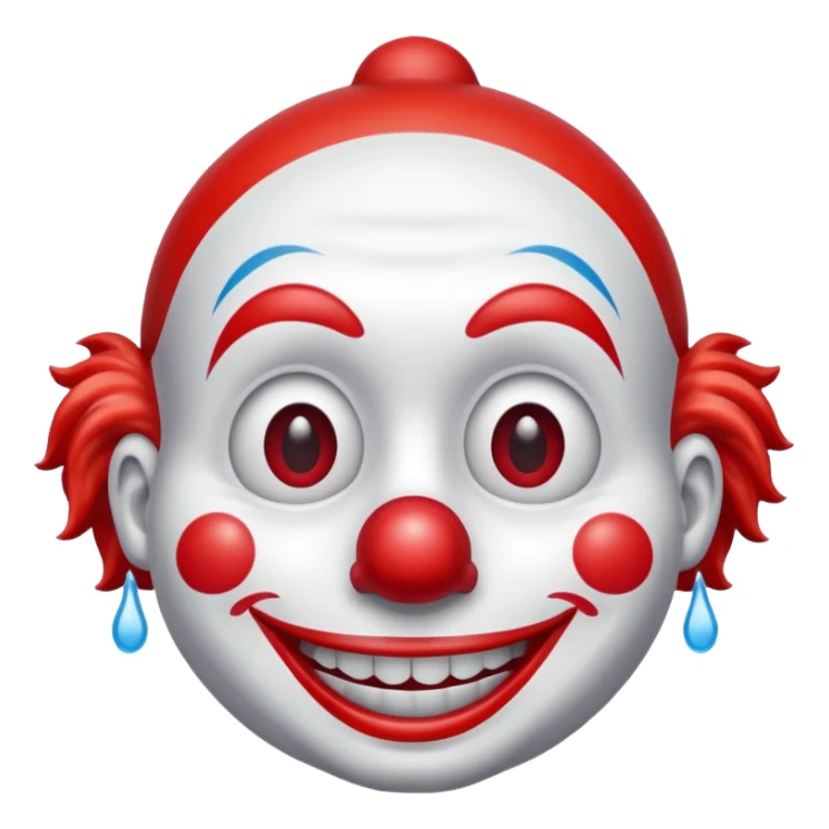 Watery eyes emoji and Merge with 🤡  sticker