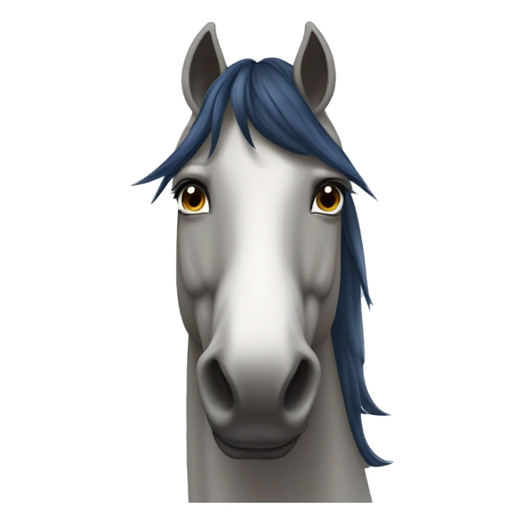 Pferd (Schimmel) mit leicht grauen Flecken mit dunkelblauem Halfter sticker