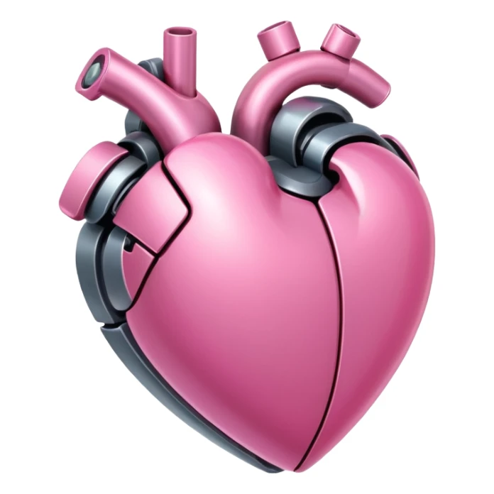 pink robotic heart emoji sticker