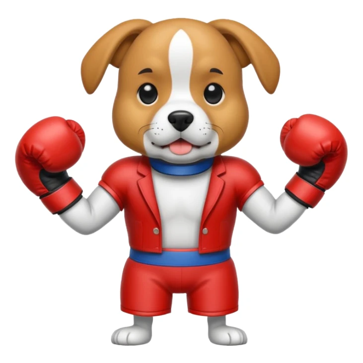 dog with boxing gloves full body sticker