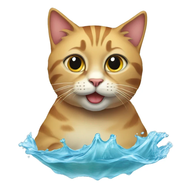 Cat out of the water sticker