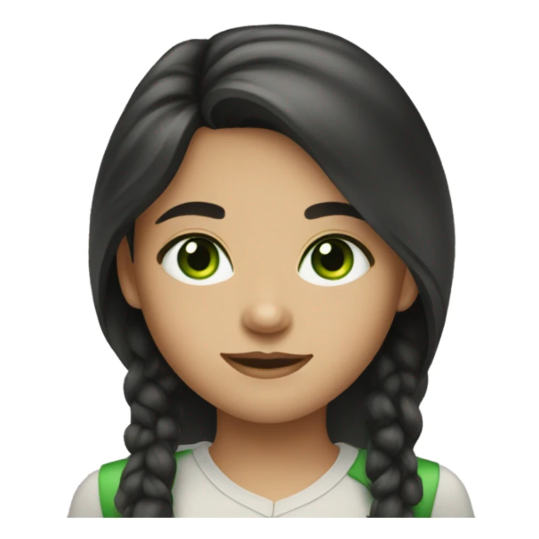 girl with dark hair and green eyes  sticker
