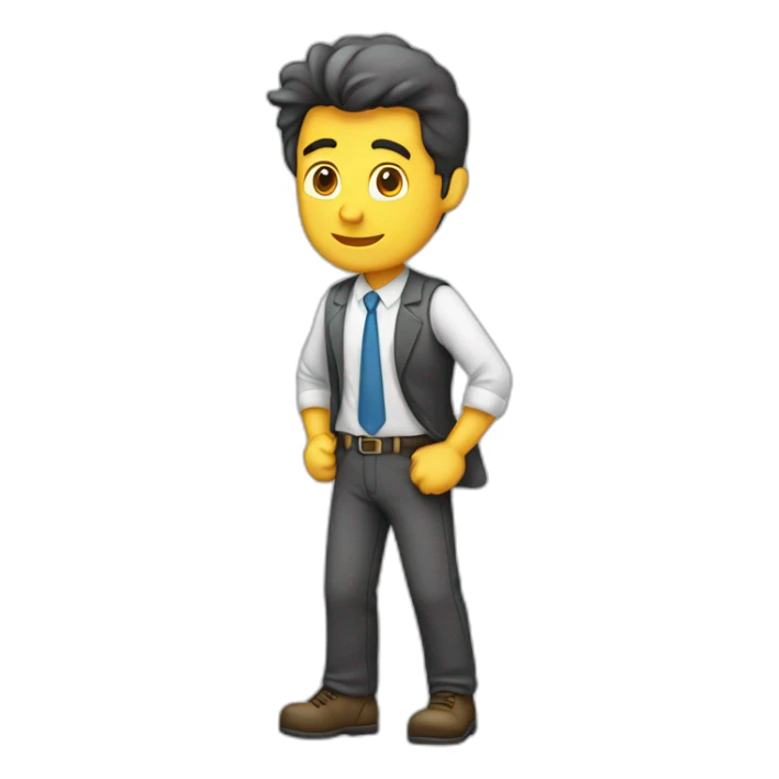 Hombre escalando posición de trabajo sticker