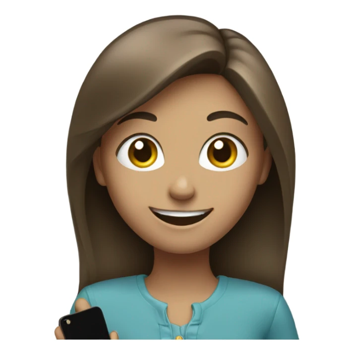 happy girl with cellphone blue eyes sticker