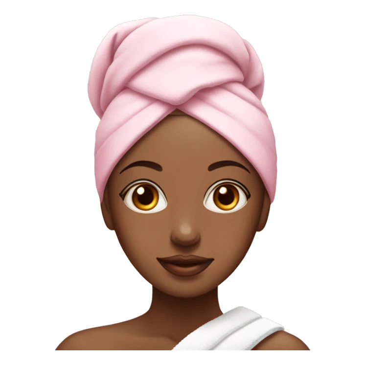 spa girl with a towel on her head and pink face cream on her cheeks sticker