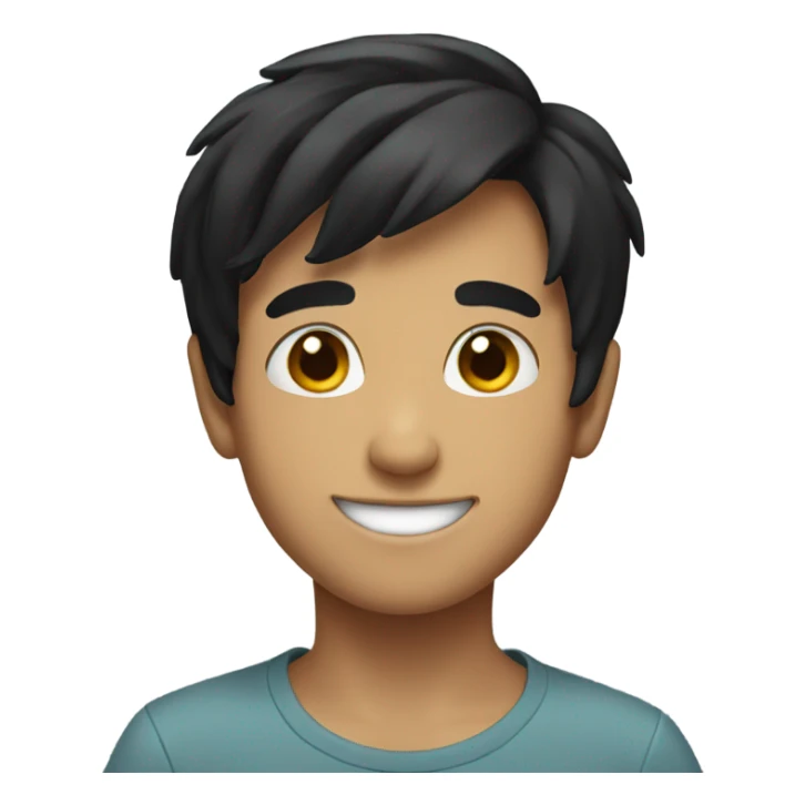 smiling boy with black hair sticker