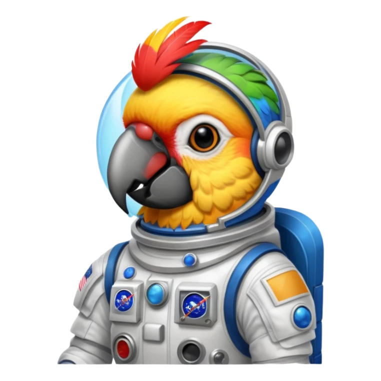 parrot with astronaut suit sticker