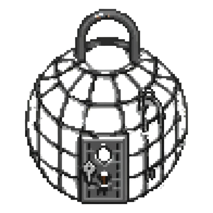 cage with lock sticker