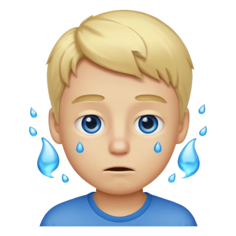 smelly boy, blond with blue eyes. sticker