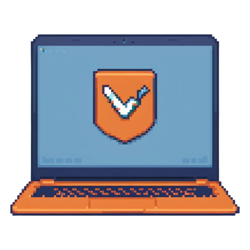 a blue laptop having a logo that says cmv on the back of it sticker