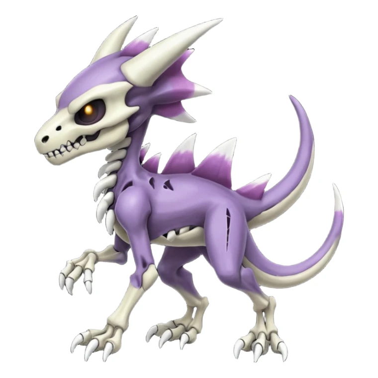 Shiny Badass Edgy Dark Evil Spectral Dusky Spooky Skeletal Cool Hot Stylish Handsome Duskull-Marowak-Genesect-Fakémon-fusion (full body) sticker