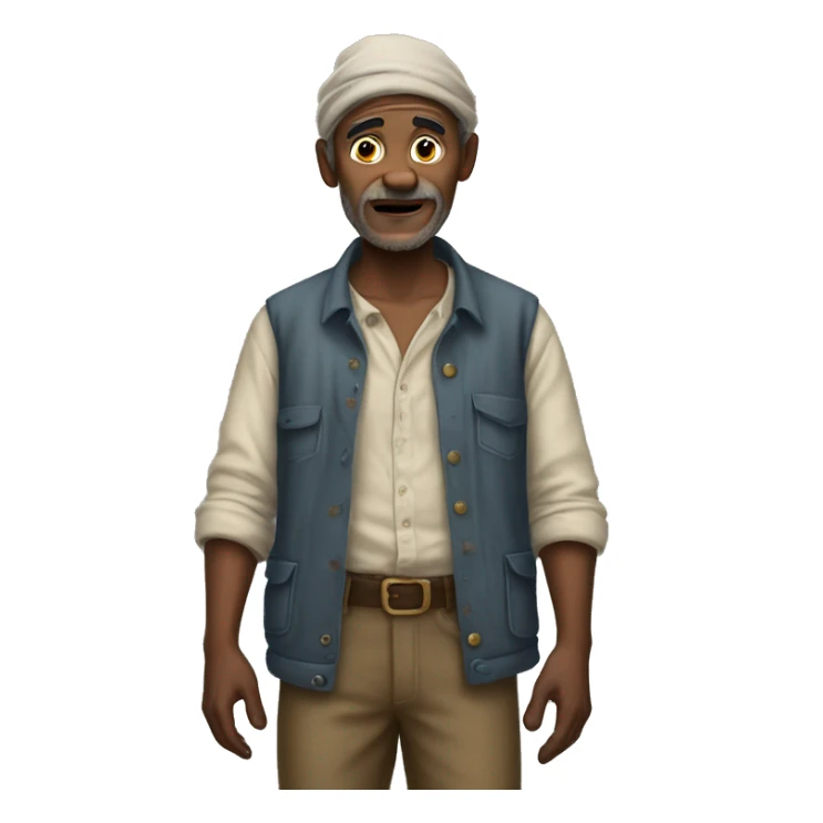 poor man wearing old clothes to showcase he is poor sticker