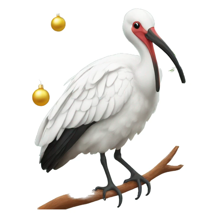 An Australian ibis on top of a Christmas tree  sticker