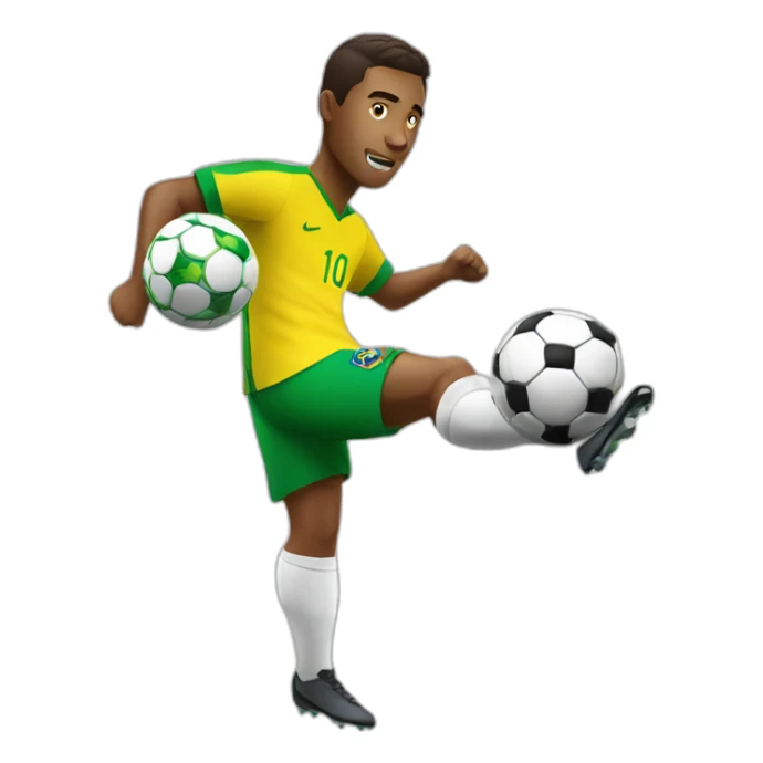 brazilian soccer player volley shot sticker