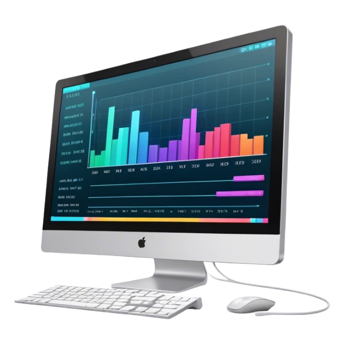 Create an emoji for animation and motion design. Show a computer monitor displaying moving cartoon creation process, with a timeline, keyframes, and motion effects. Use modern, vibrant colors. No emojis or smiley faces. Transparent background. sticker