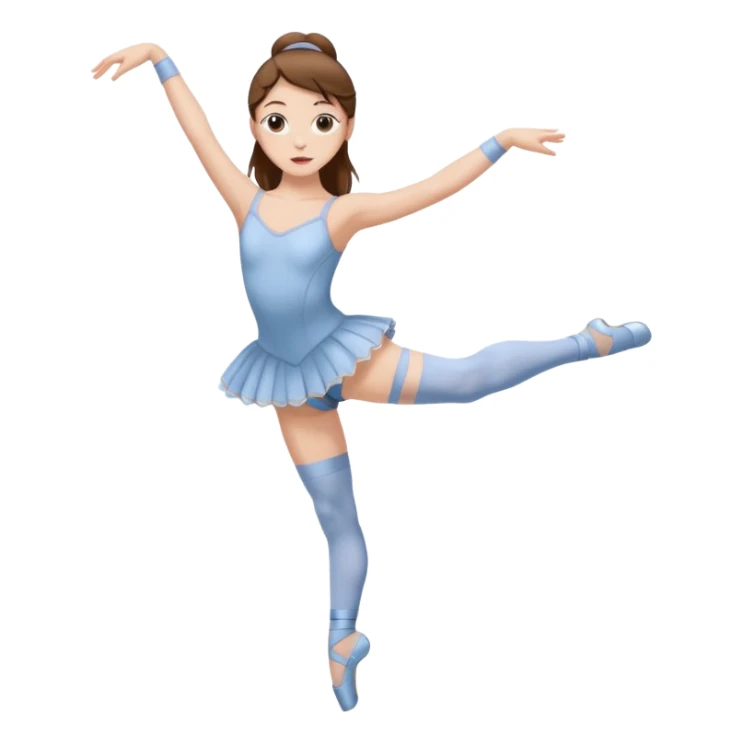 Ballet dancer in over the knee socks, leotard and long brown hair sticker