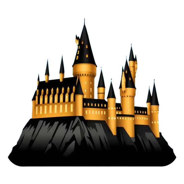Harry Potter series, Hogwarts castle silhouette with stars, outlined only sticker