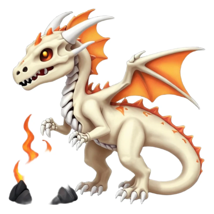 Skeletal Magmatic Cubone-Salandit-Marowak-Duskull-dragon sticker