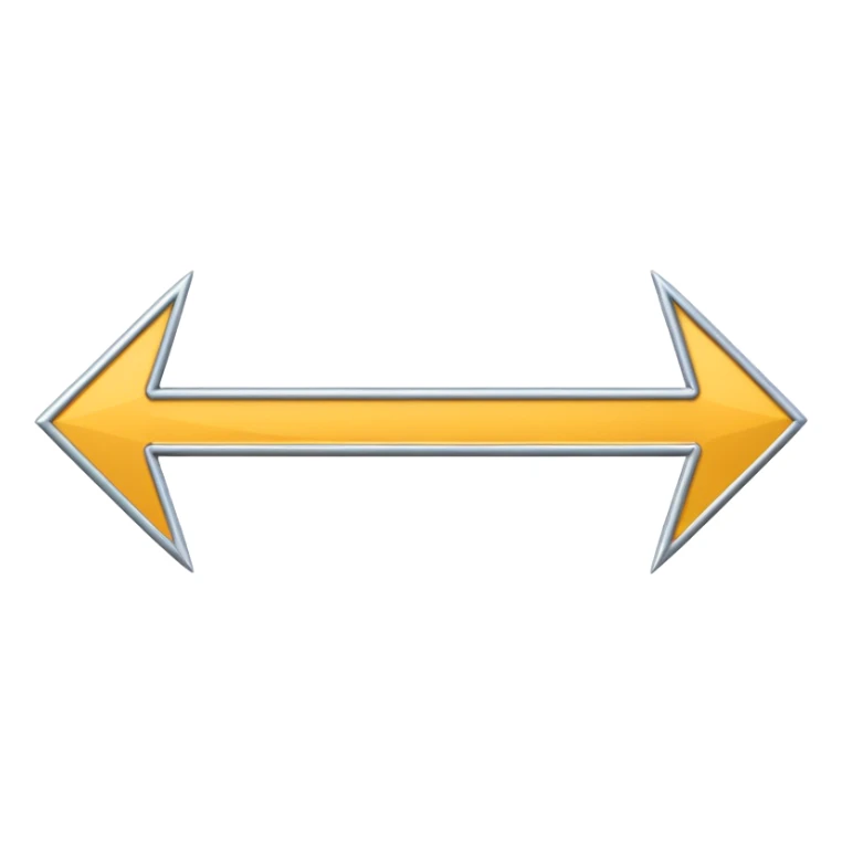 iOS emoji of a right-pointing arrow passing through a chain link, symbolizing direction connection and clarity, minimalist modern look sticker
