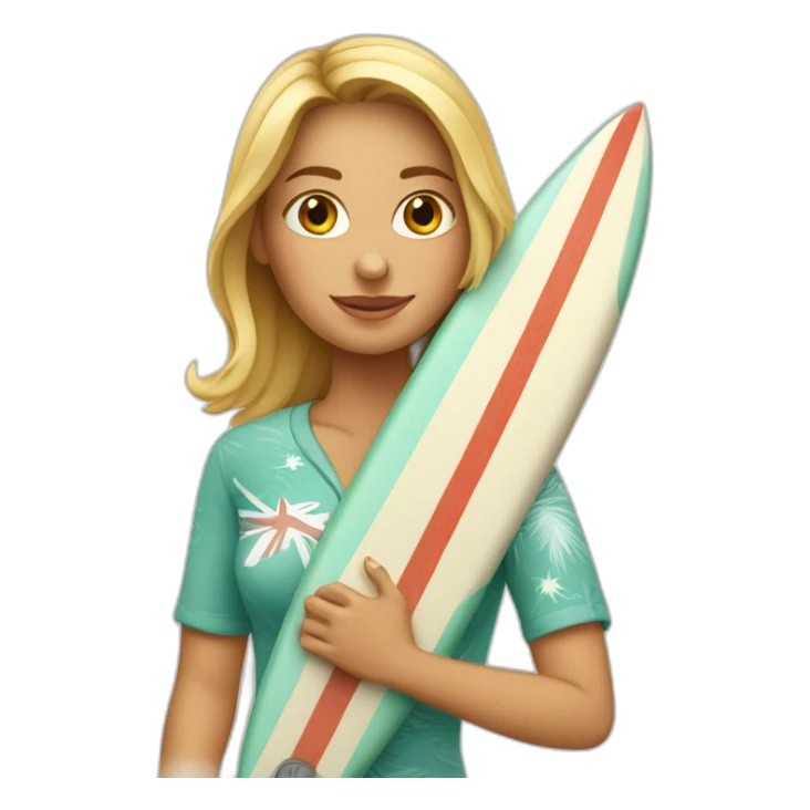 australian woman with surfboard sticker