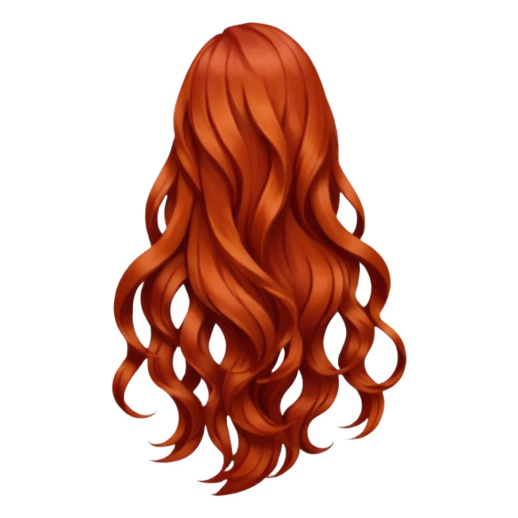 back view of long red hair sticker