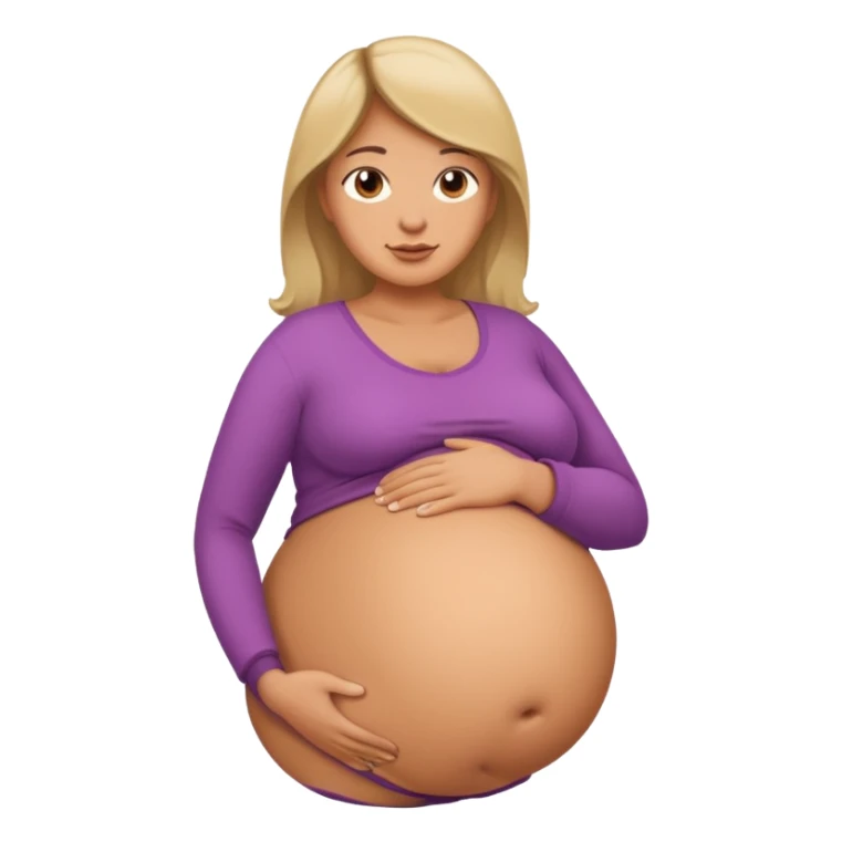 heavily pregnant woman with extremely huge overdue belly sticker
