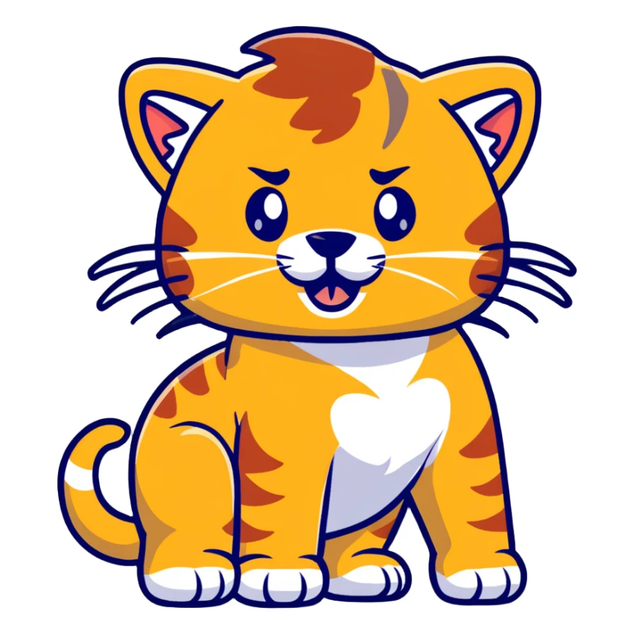saber-toothed cat with prominent tusks, prehistoric tiger sticker