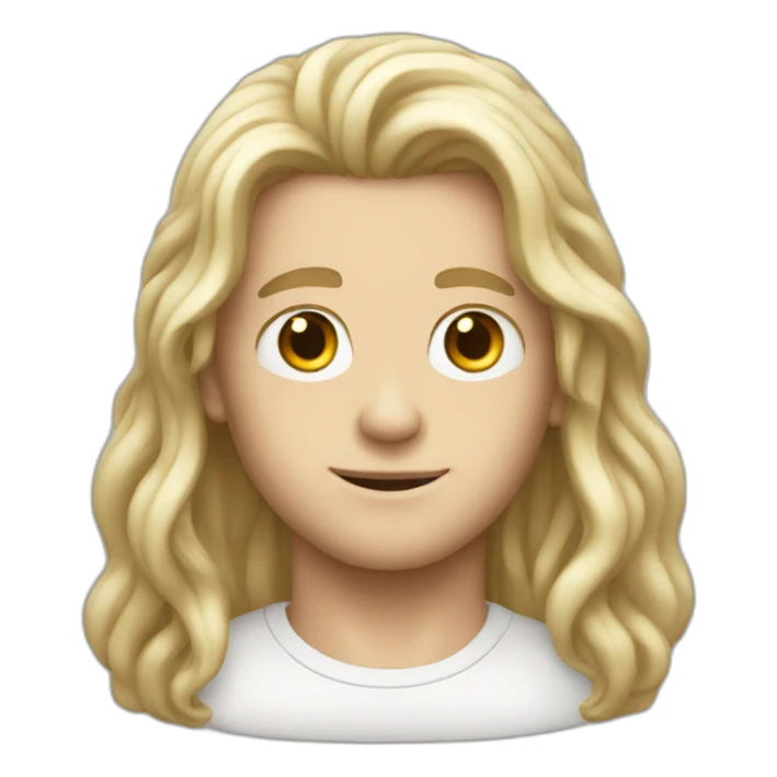 a nice white boy with long hair and eyes  sticker