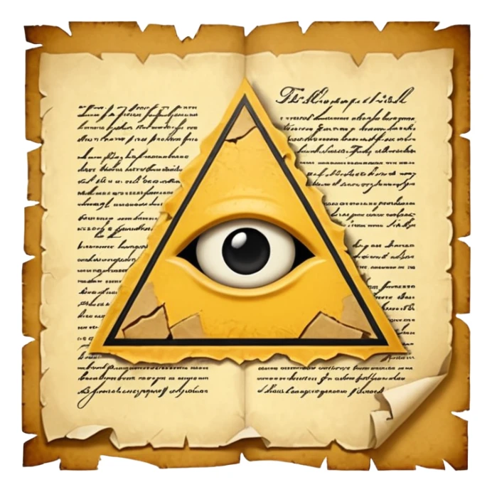 illuminati Paper contract with bite marks tearing through the signature field sticker