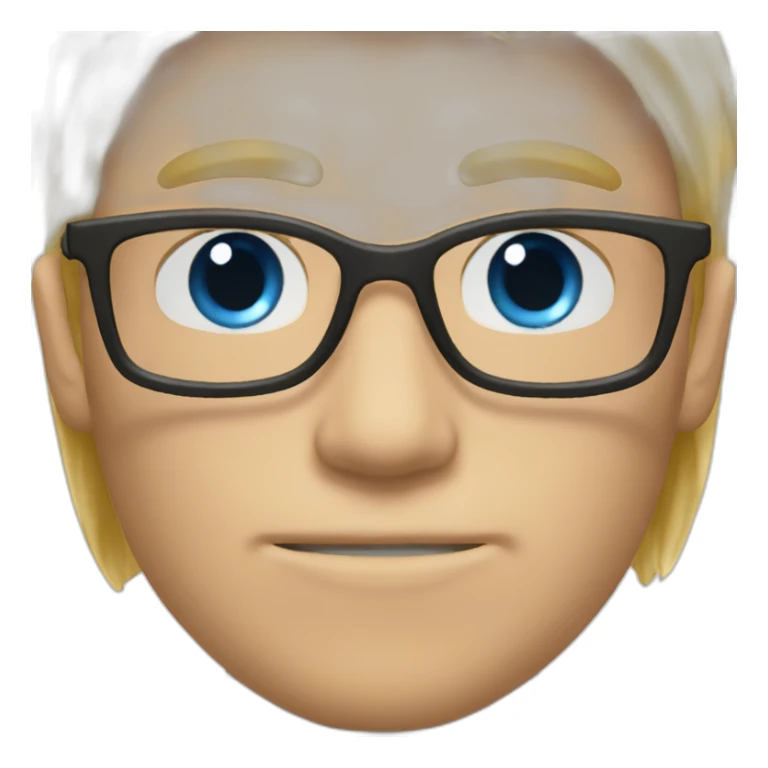 Blond man blue eye glasses muscle eat hazelnut sticker