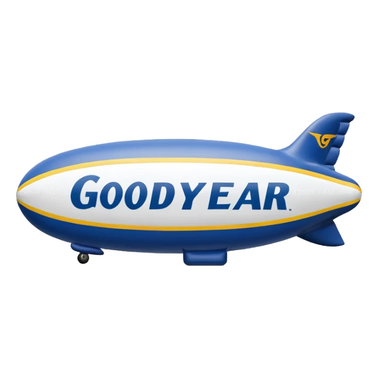 Goodyear Blimp Emoji with the word "Goodyear" on the side sticker