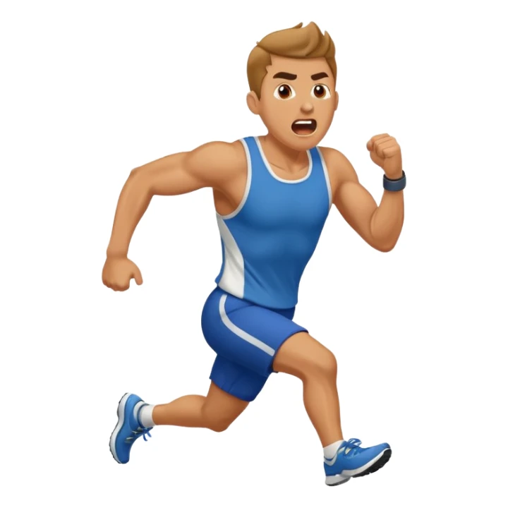 A man is running and shouting, calling for more people to follow him. sticker