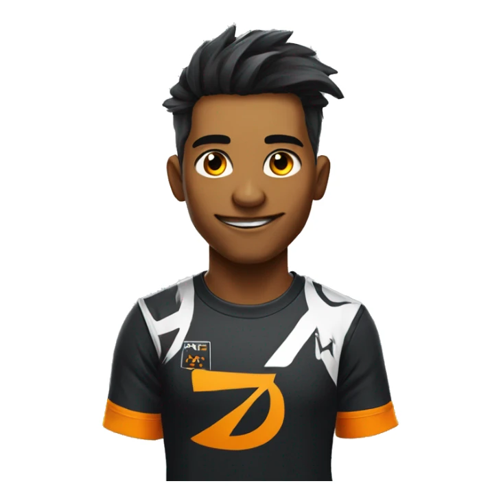 Gamer with a t-shirt esport fnatic sticker