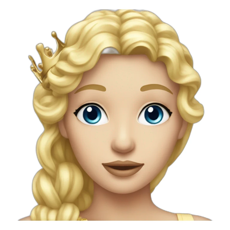 Une femme blonde yeux bleu avec une couronne sticker