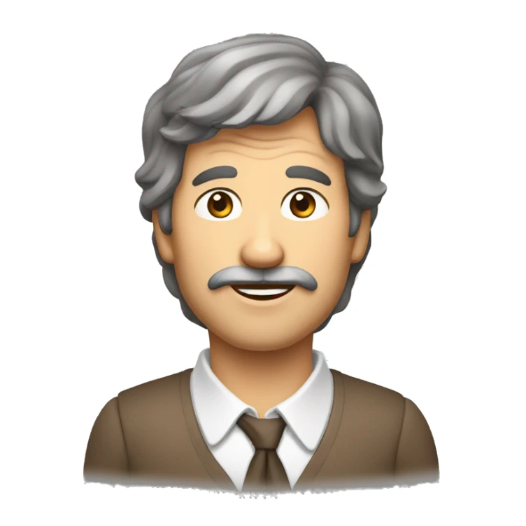 vieux cheveux brun, yeux brun, cheveux en batailles sticker