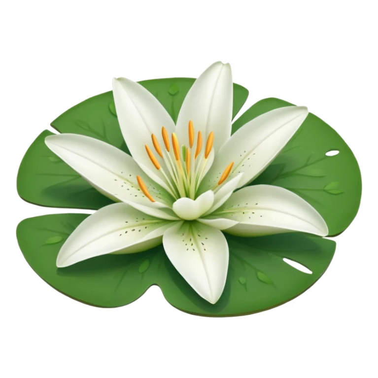 a pretty lily flower on a green circle lilypad sticker