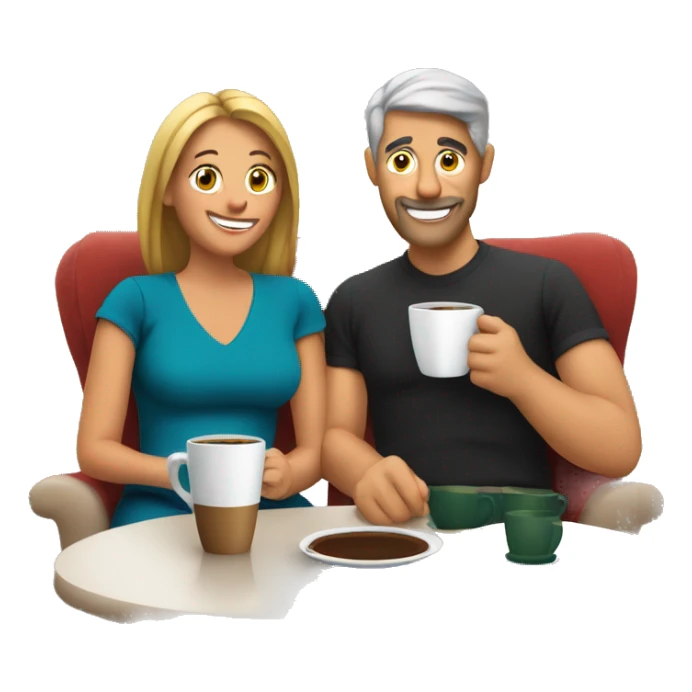 Mom and dad drinking coffee on Christmas morning sticker