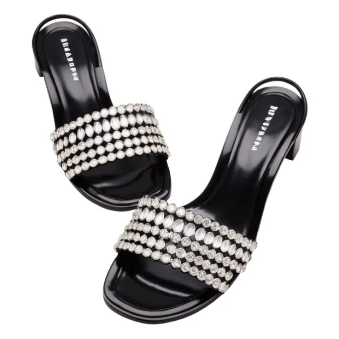 Julie Tubular Crystal Embellished Slide Sandal
Alexander Wang sticker