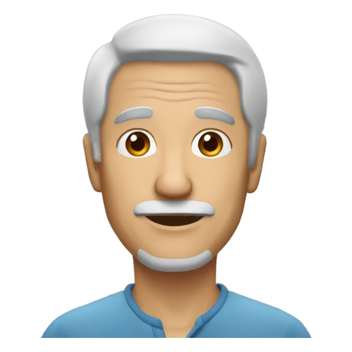 older man, black hair sticker