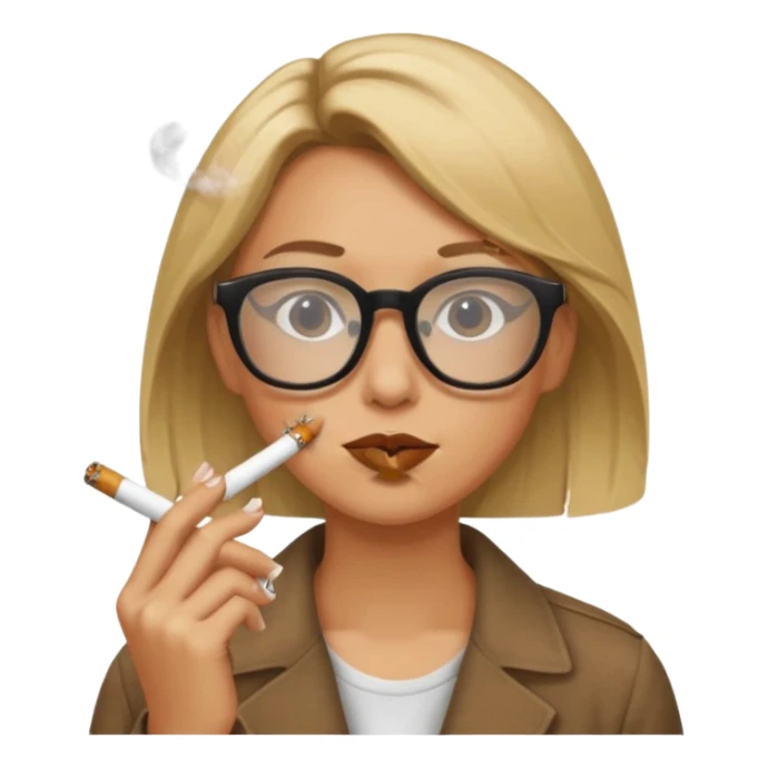 can you create a sneaky bitch SNAKE with big glasses smoking a cigarrette? the SNAKE needs to have dirty blonde hair sticker