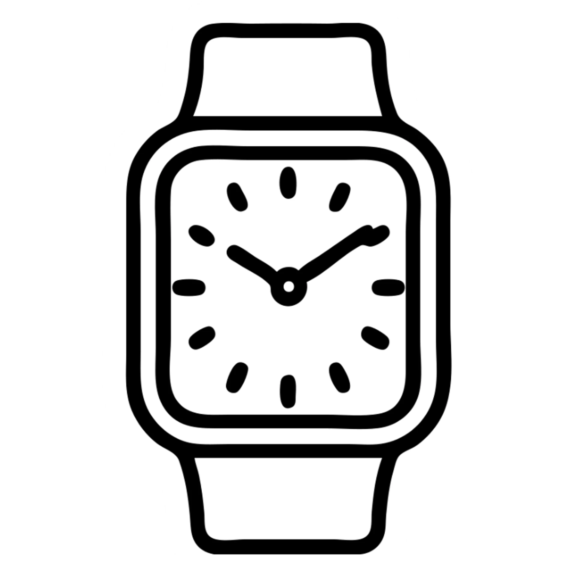 watch, black outlined icon style, minimal and clean sticker