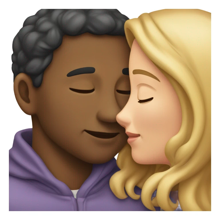 forehead kiss with hand on girl back sticker