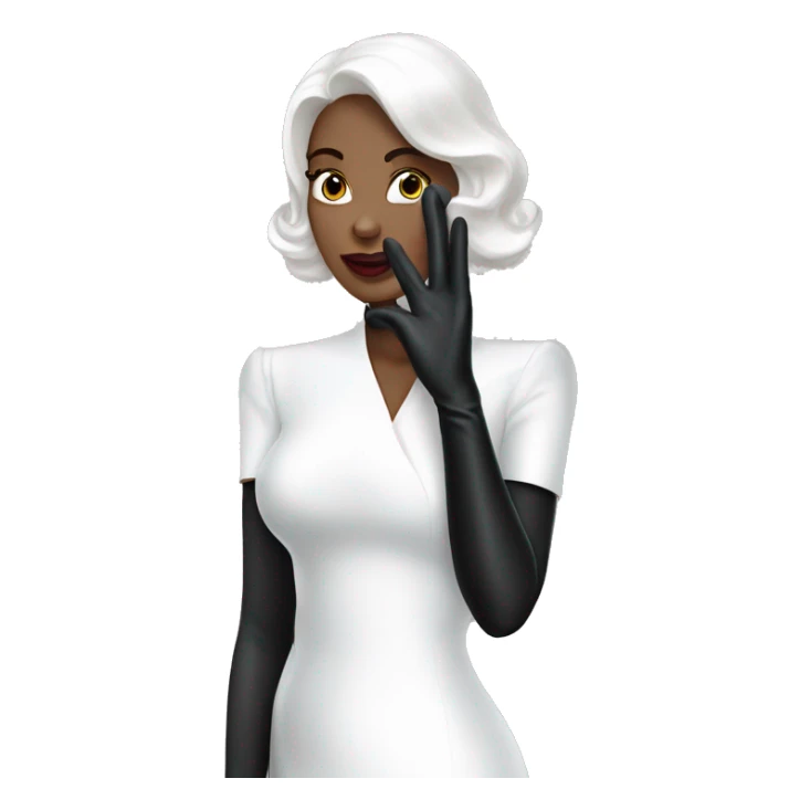 Black Latex gloves white elegant woman sticker