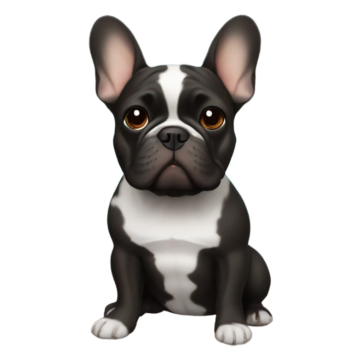 Black with brown French bulldog in the space sticker
