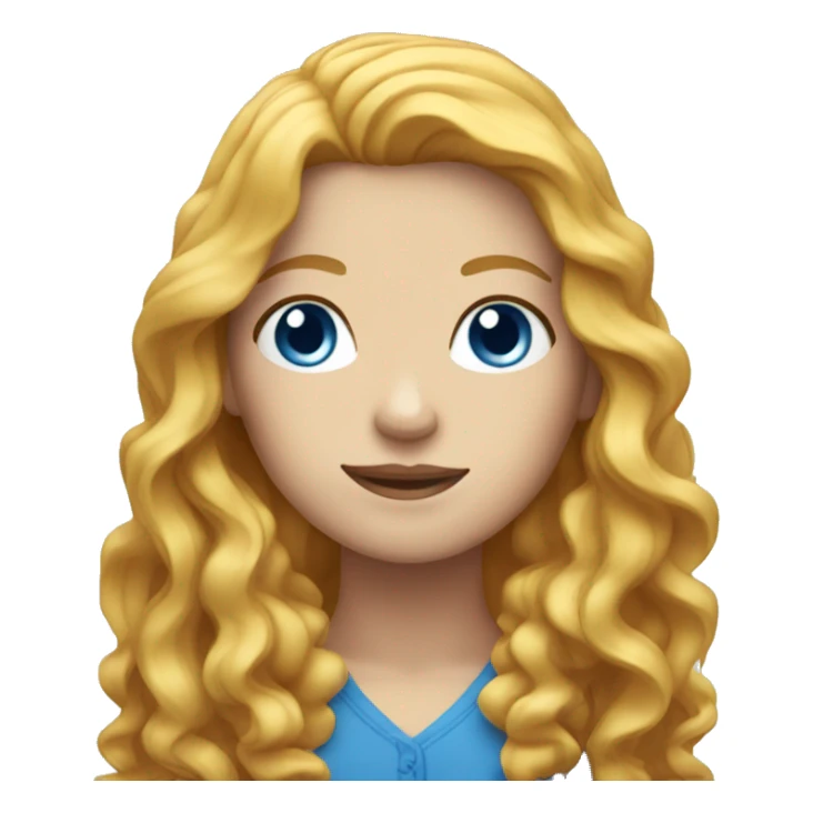 White ginger female with long wavy hair and blue eyes sticker