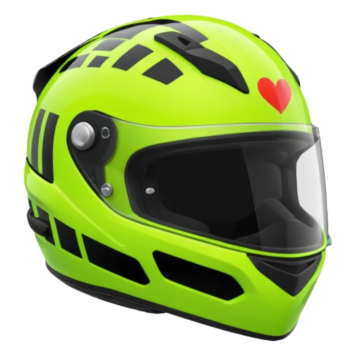 ate a Florecent green heart emoji as the same patterns as Lando Norris's helmet sticker
