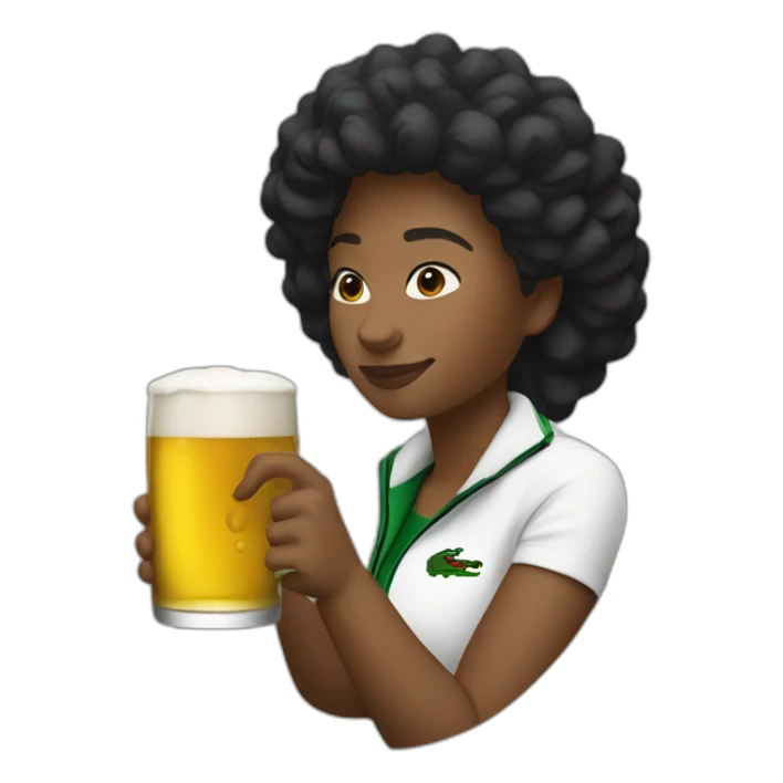 Lacoste black friends woman drinking beer with windbreaker sticker