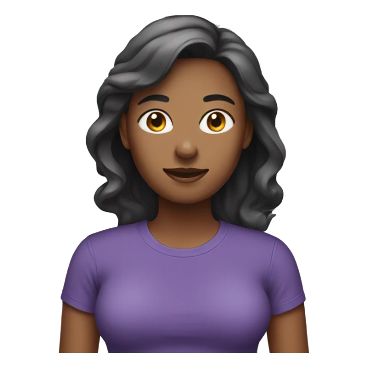 woman wearing purple tshirt sticker