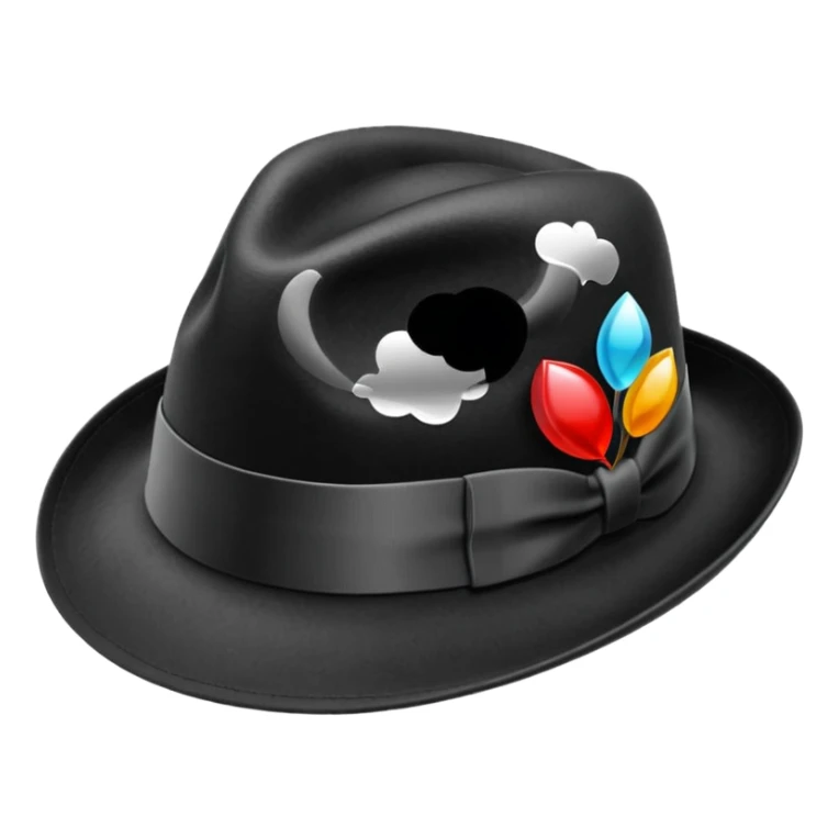  Black Fadora with no man or face sticker